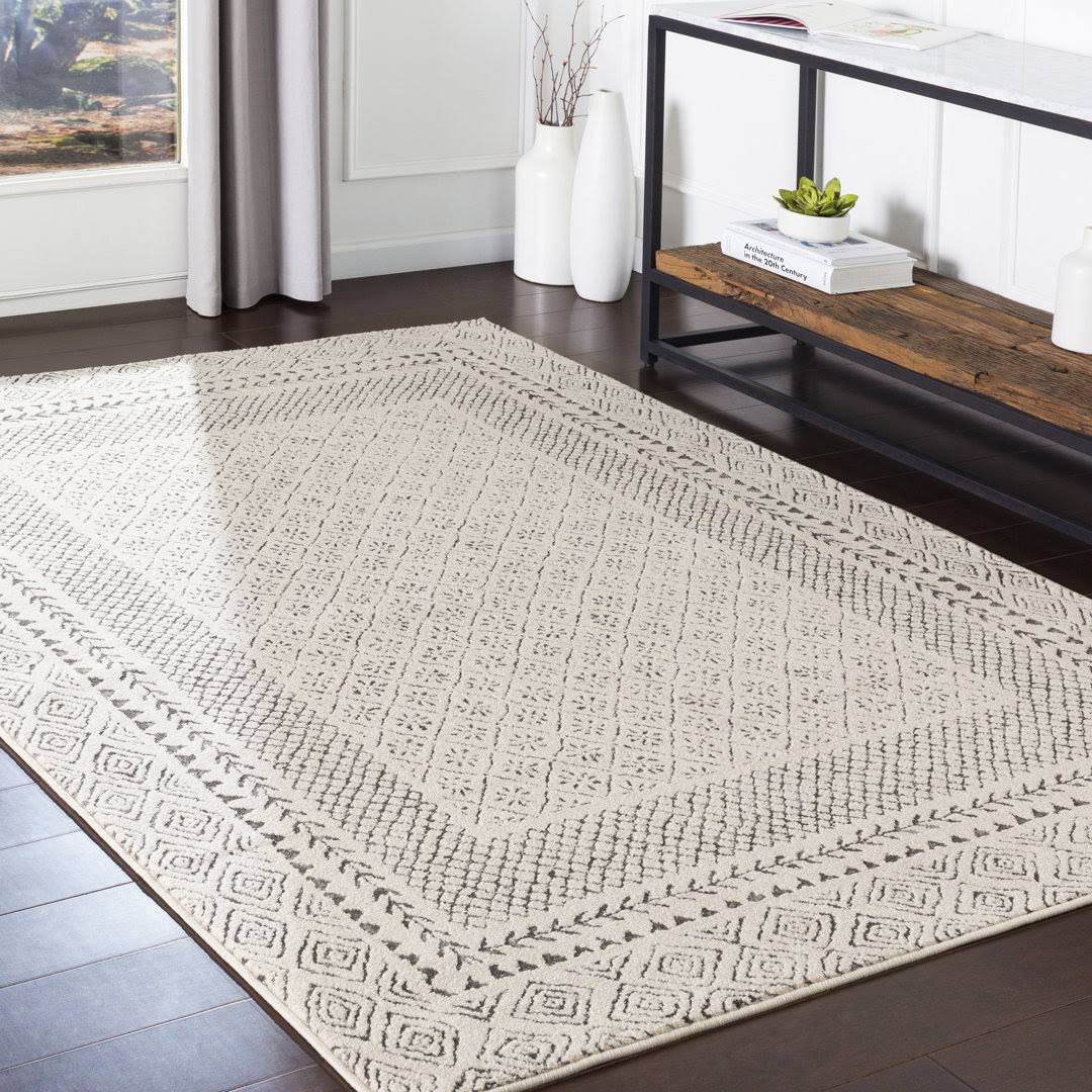 Union Rustic Calvo Gray/Beige Area Rug Size: Rectangle 5'3 inch x 7'3 inch