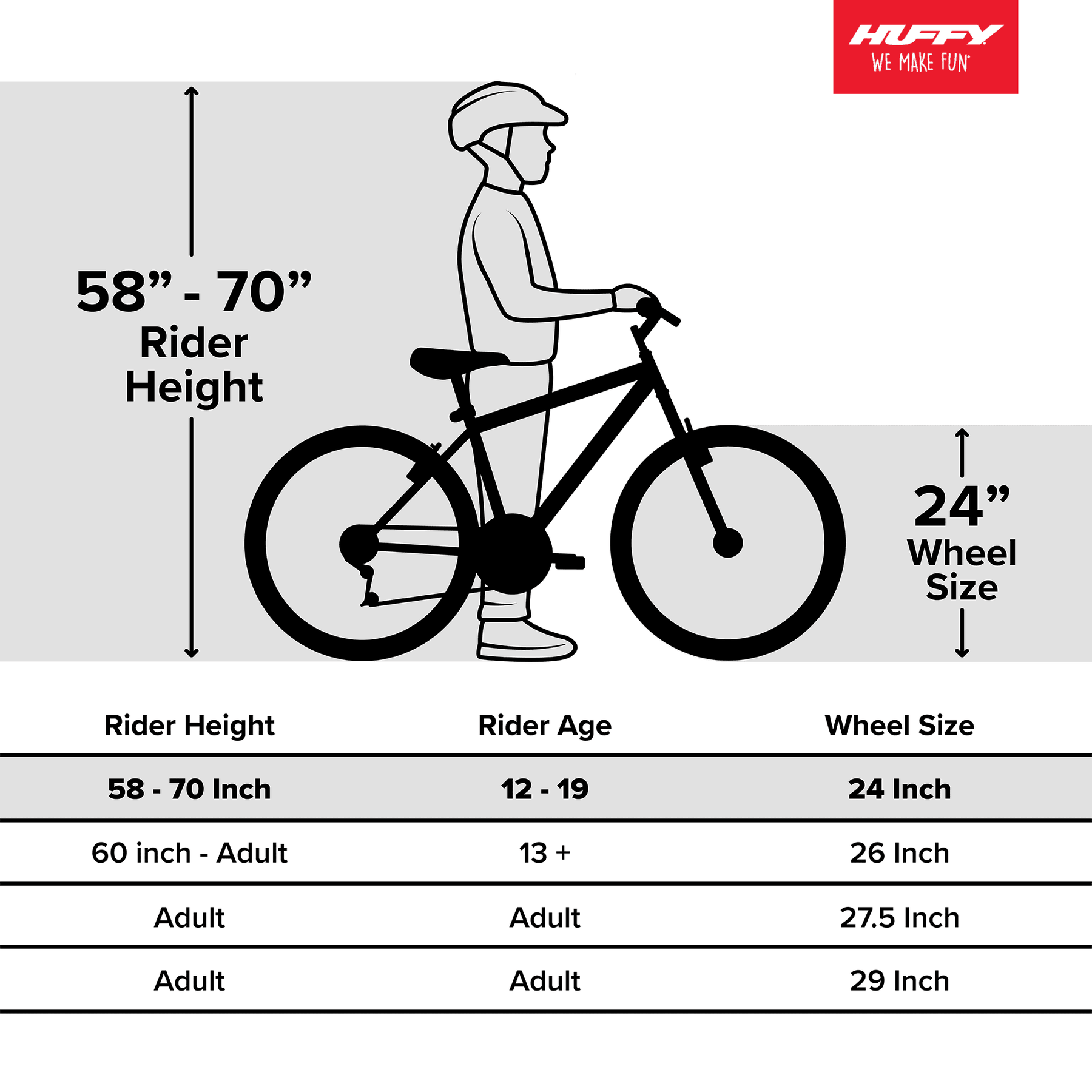 Huffy 24" Rock Creek Mountain Bike, Fits Riders 4'8" - 5'8", Gray, Adult, Men'S